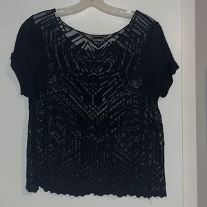 Sheer Lace Short Sleeve Top